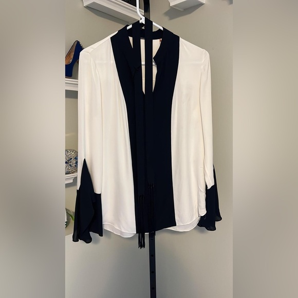 ELIE TAHARI Mavrick TwoTone Silk Blouse - - Picture 3 of 9